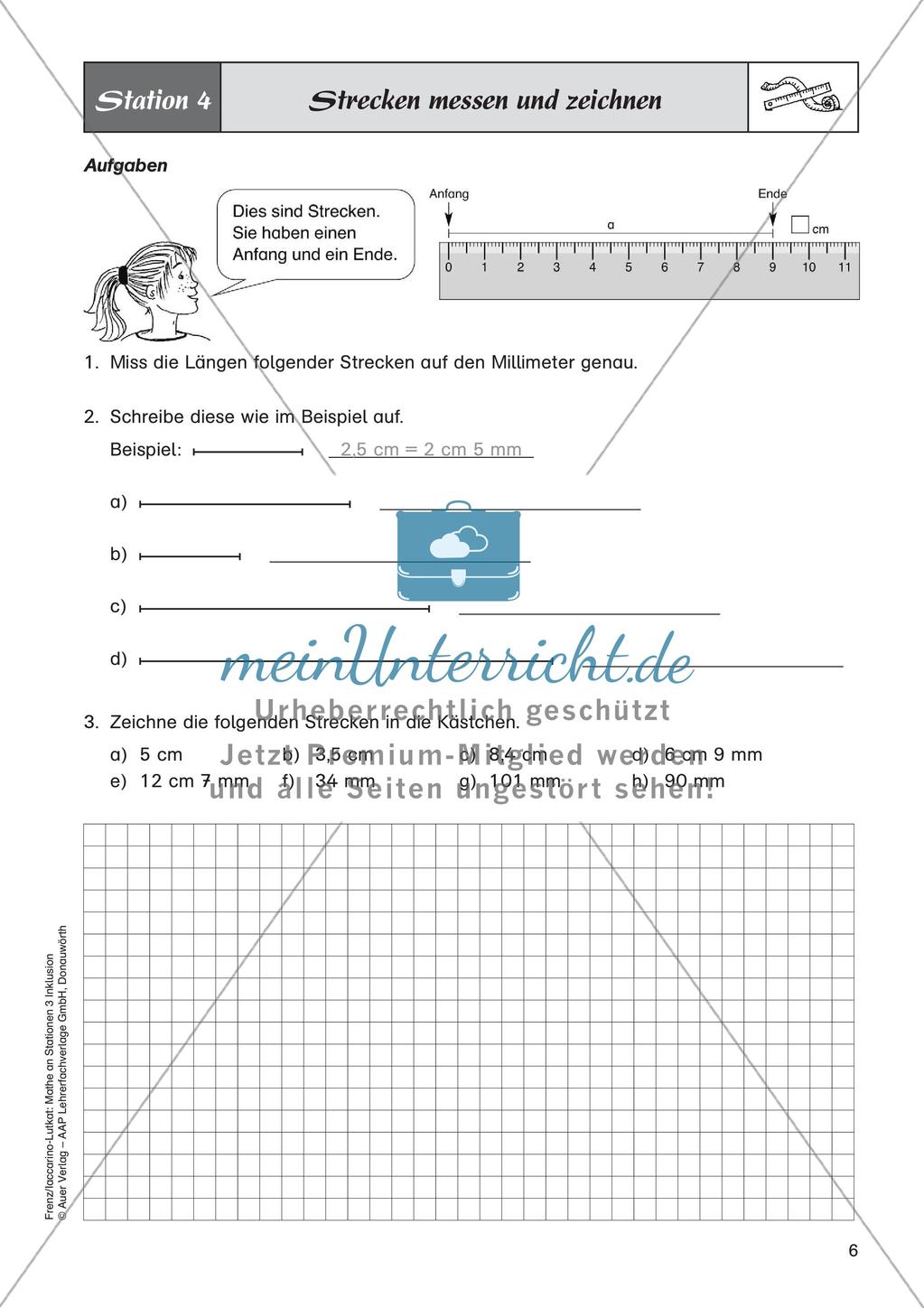 Mathe an Stationen - Inklusion: Längen Preview 8