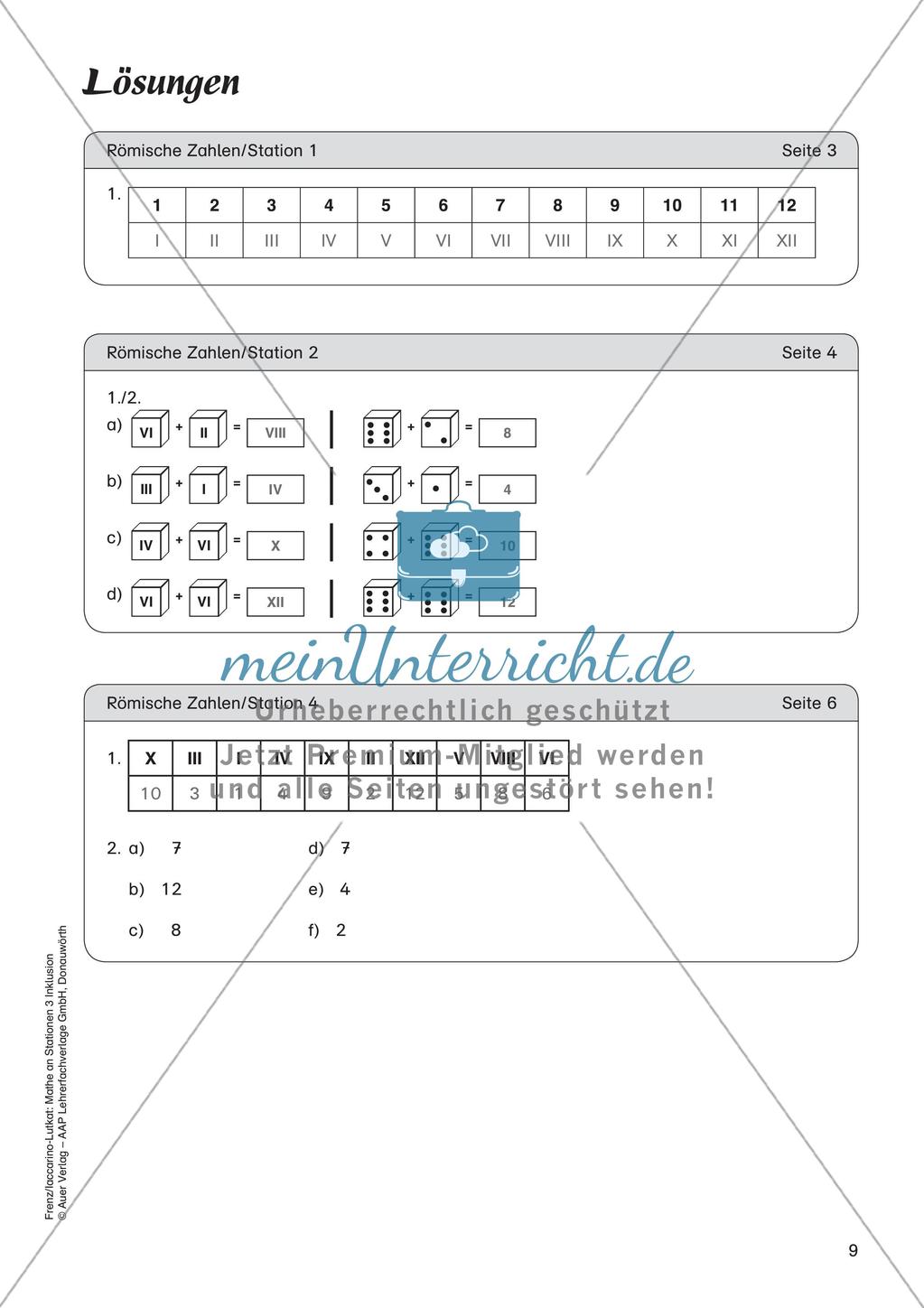 Mathe an Stationen - Inklusion: Römische Zahlen Preview 11