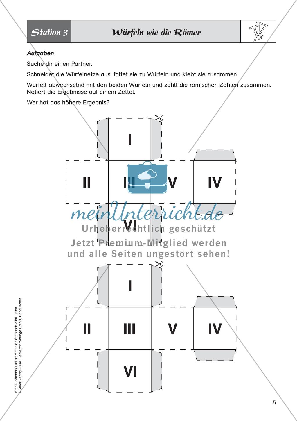 Mathe an Stationen - Inklusion: Römische Zahlen Preview 7
