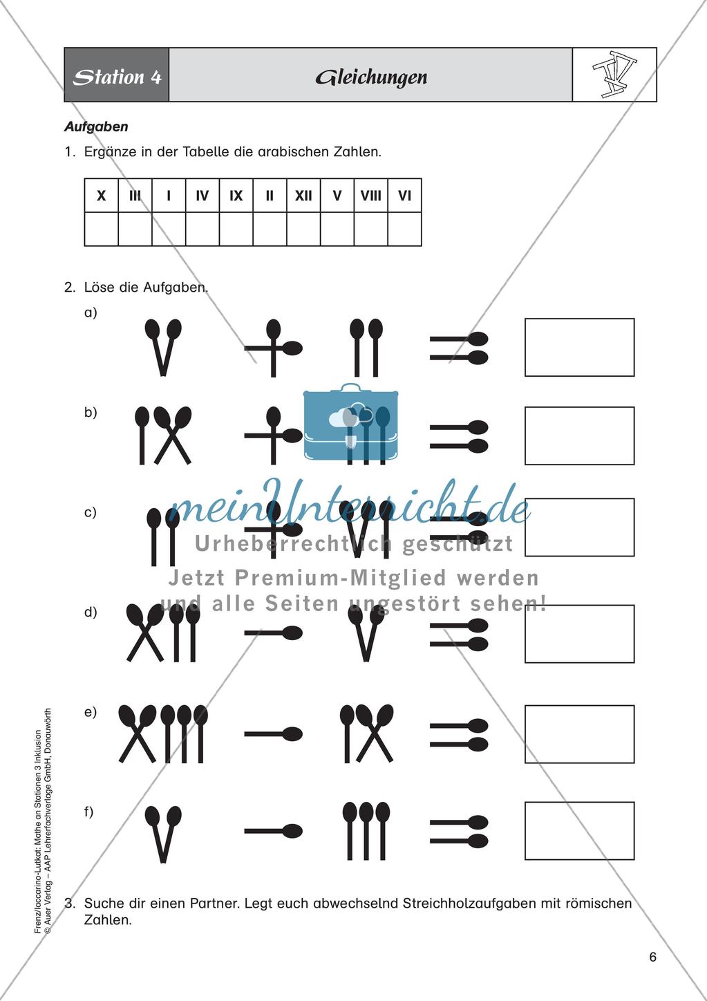 Mathe an Stationen - Inklusion: Römische Zahlen Preview 8