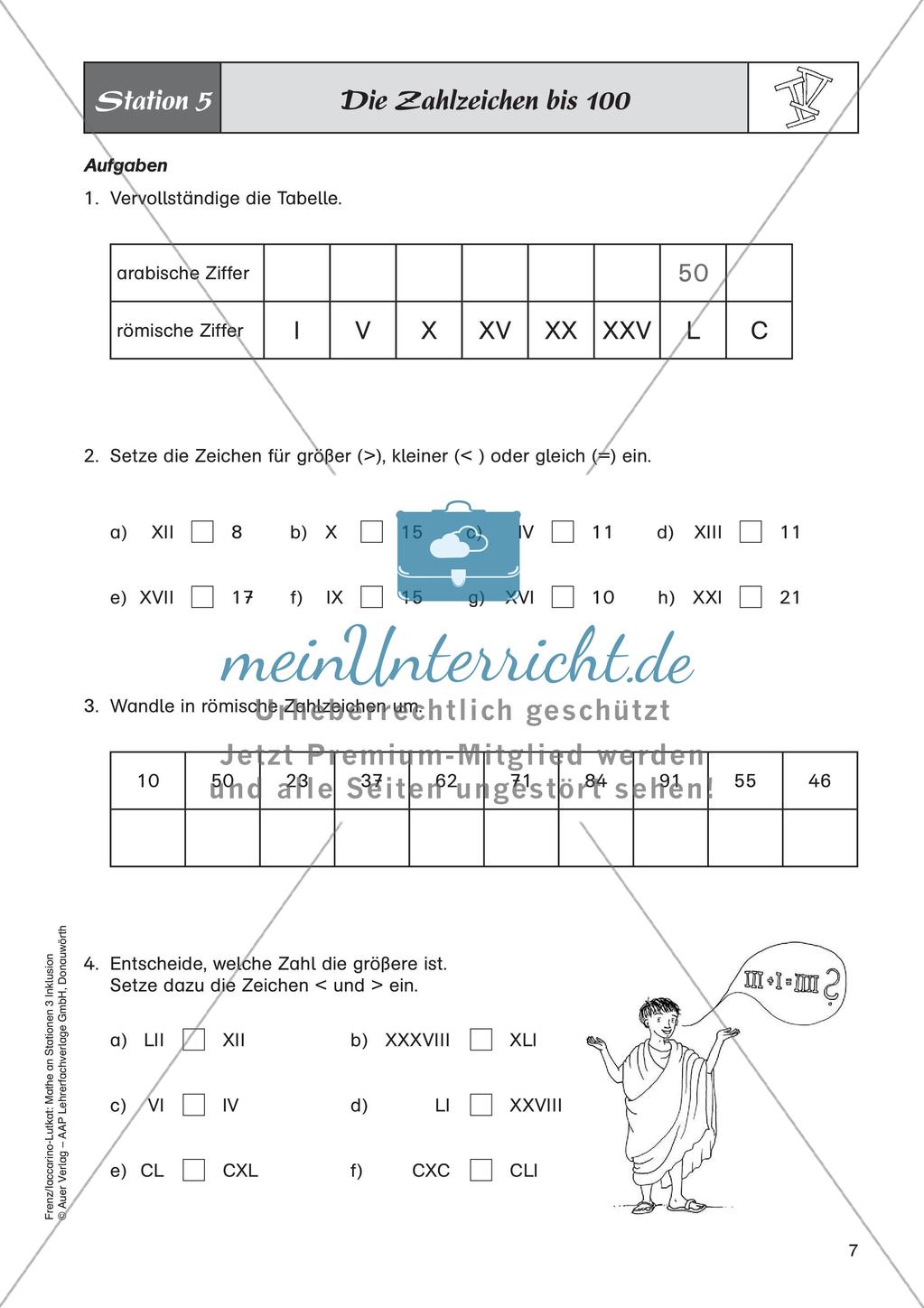 Mathe an Stationen - Inklusion: Römische Zahlen Preview 9