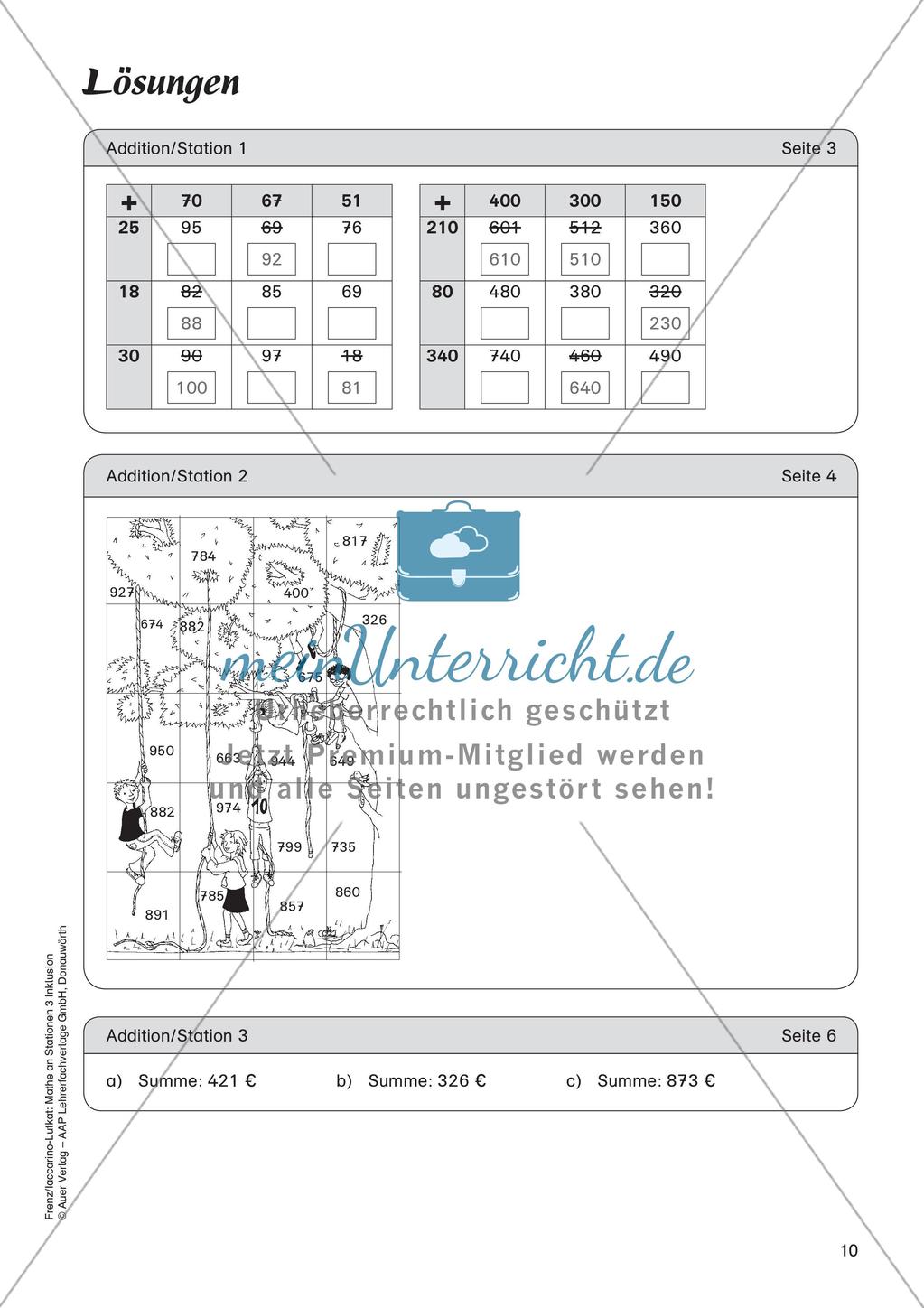 Mathe an Stationen - Inklusion: Addition Preview 12