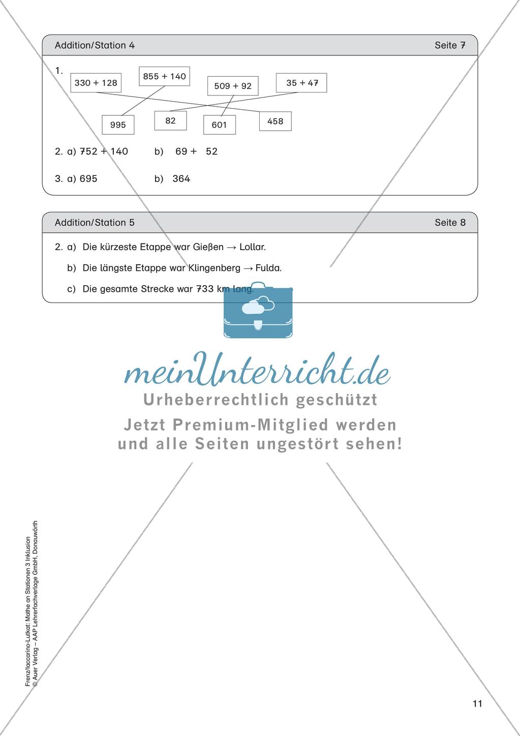 Mathe an Stationen - Inklusion: Addition Preview 13