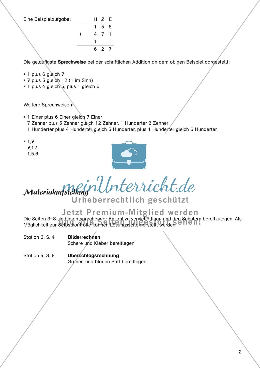 Mathe an Stationen - Inklusion: Addition Preview 4