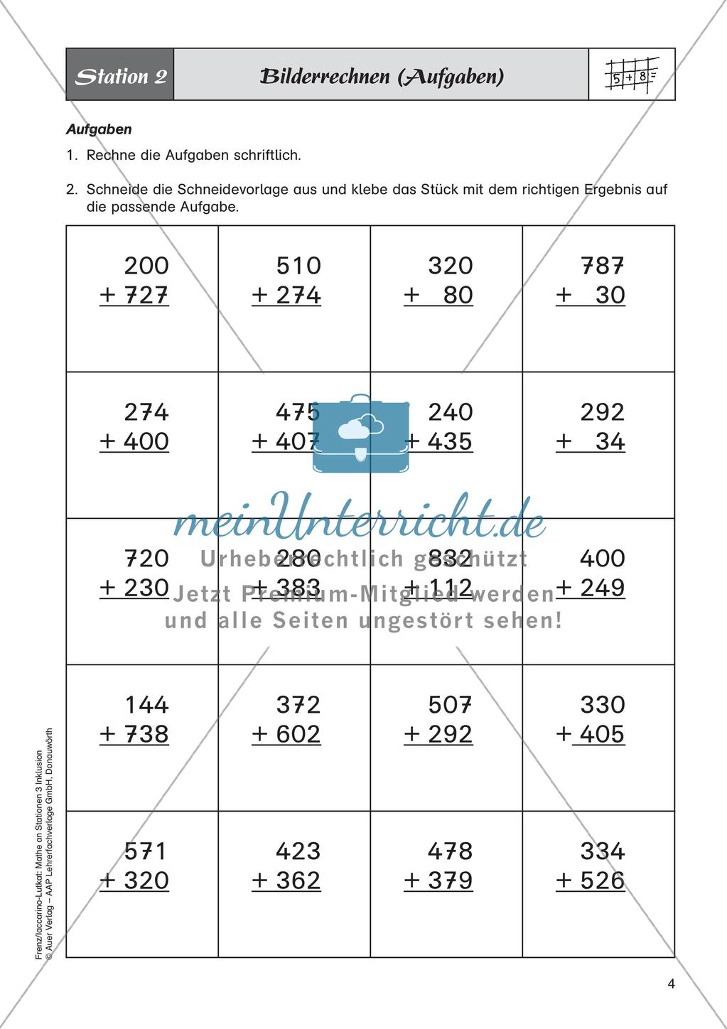 Mathe an Stationen - Inklusion: Addition Preview 6