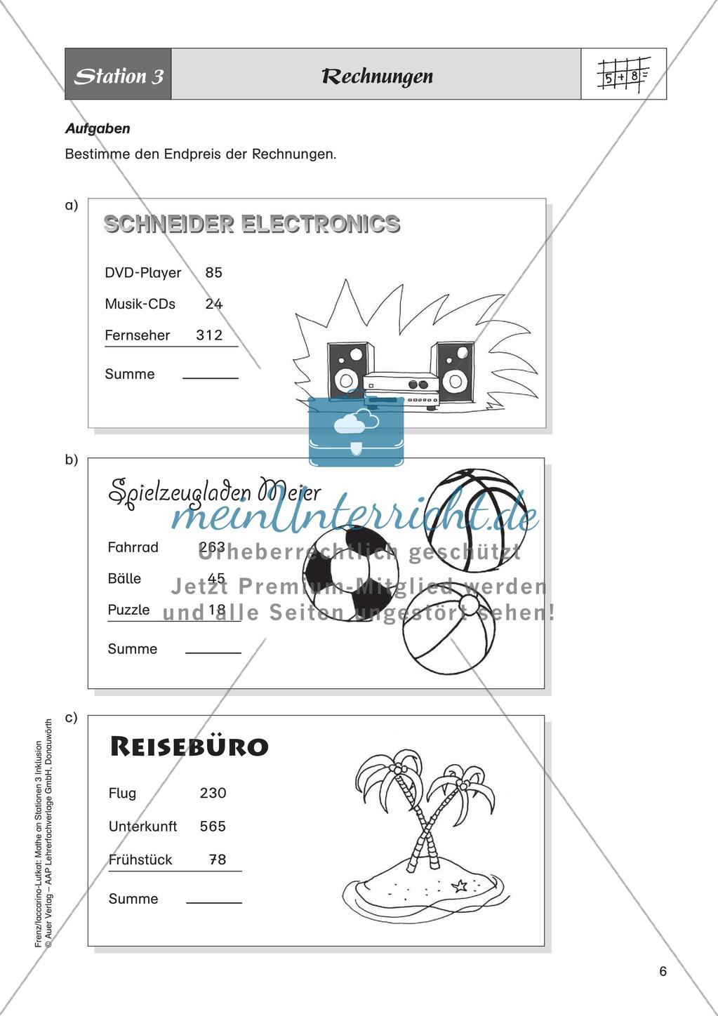 Mathe an Stationen - Inklusion: Addition Preview 8