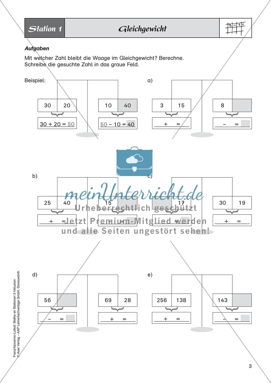 Mathe an Stationen - Inklusion: Subtraktion Preview 5