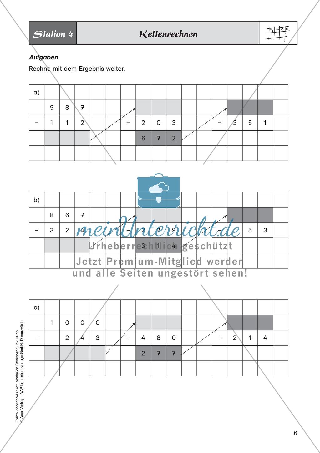 Mathe an Stationen - Inklusion: Subtraktion Preview 8