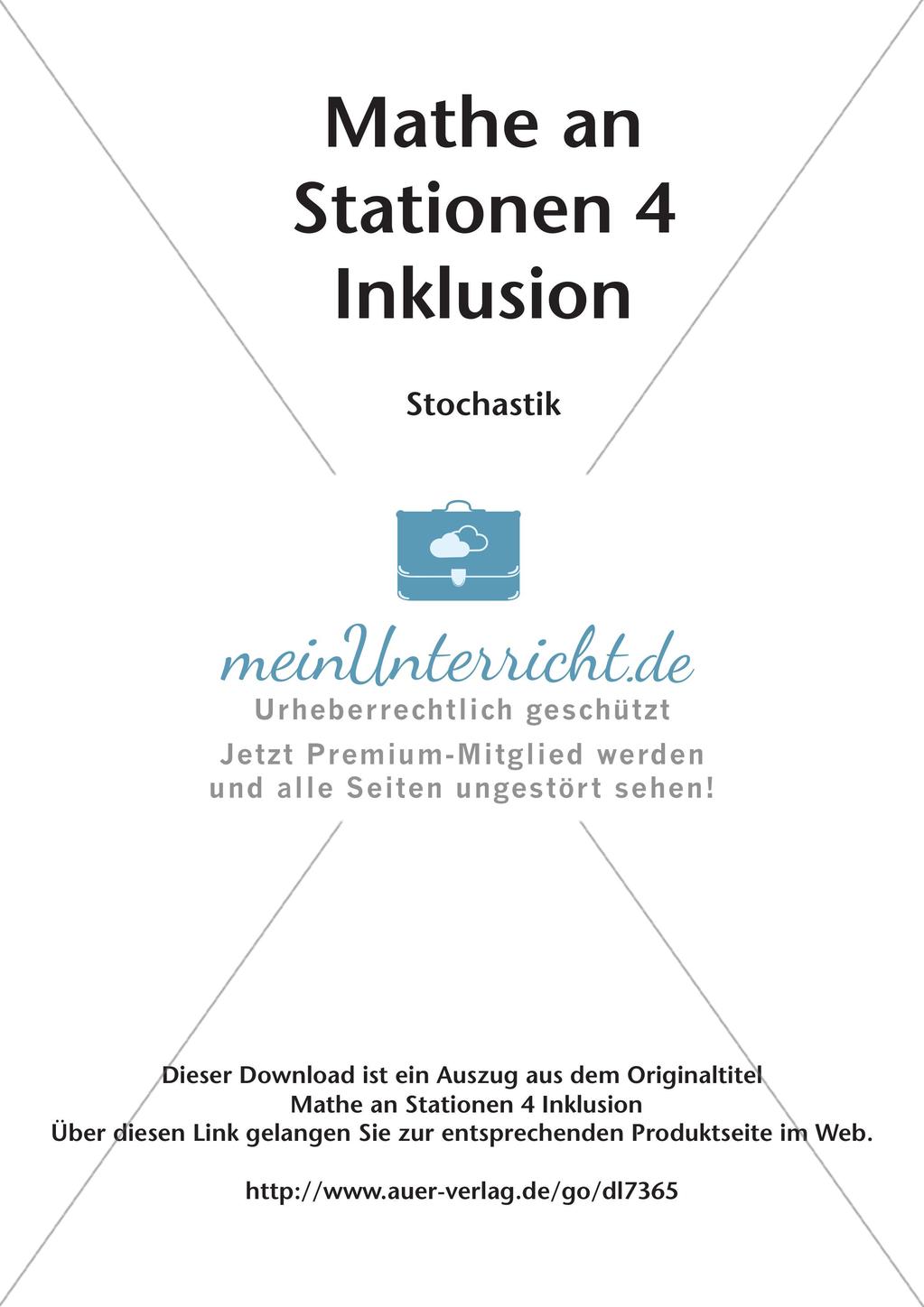 Mathe an Stationen - Inklusion: Stochastik Preview 2