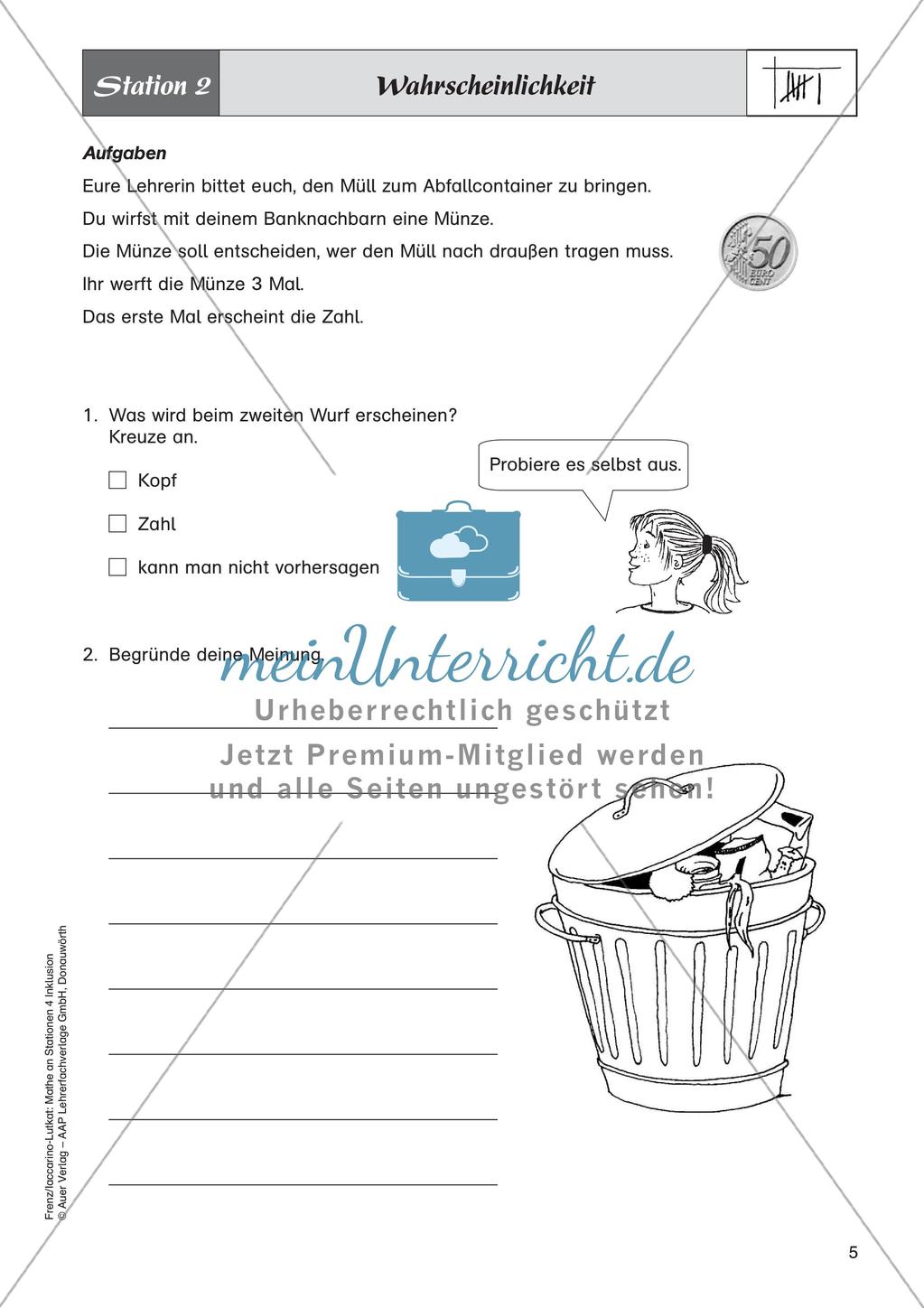 Mathe an Stationen - Inklusion: Stochastik Preview 7