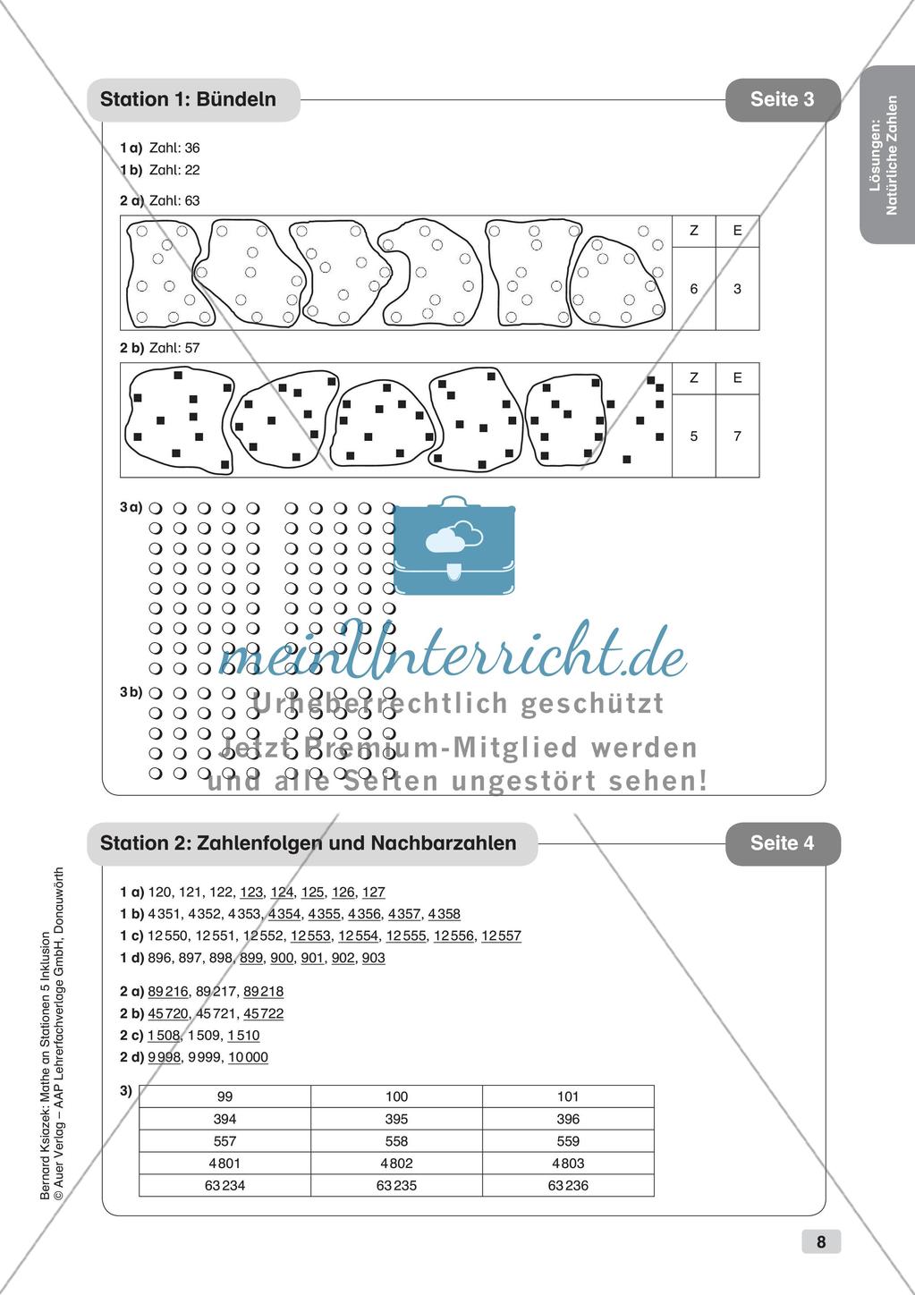 Mathe an Stationen - Inklusion: Natürliche Zahlen Preview 10