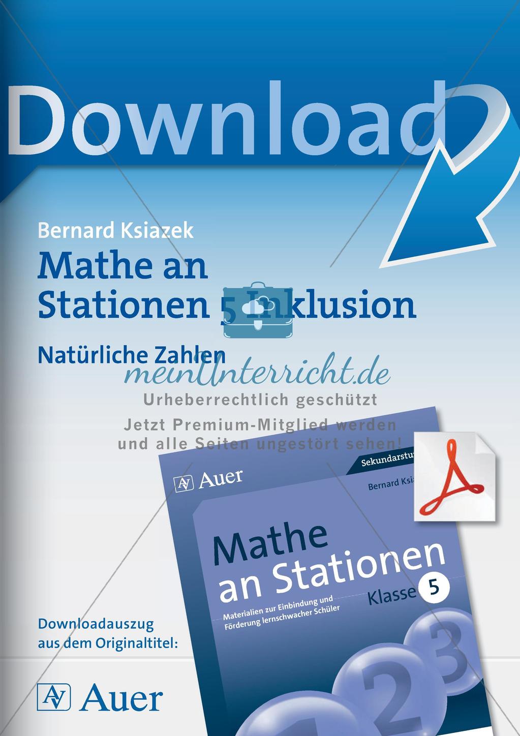 Mathe an Stationen - Inklusion: Natürliche Zahlen Preview 1