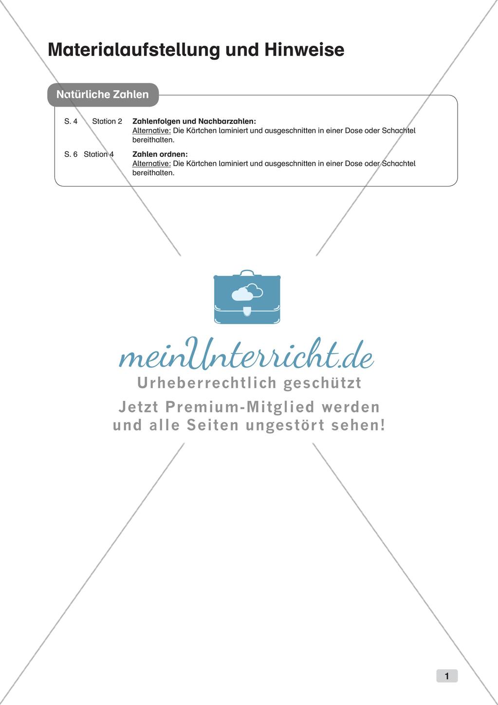 Mathe an Stationen - Inklusion: Natürliche Zahlen Preview 3