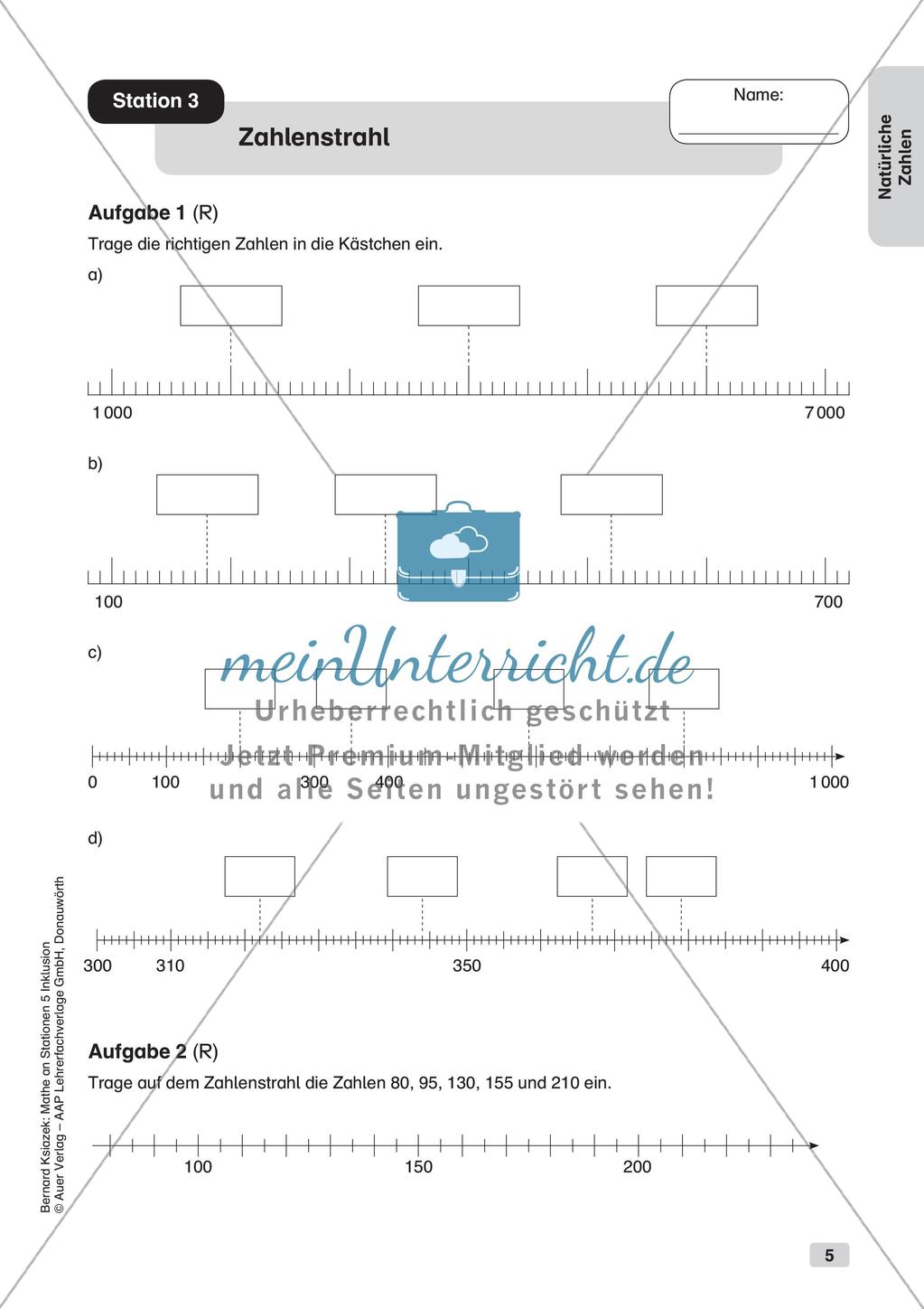 Mathe an Stationen - Inklusion: Natürliche Zahlen Preview 7