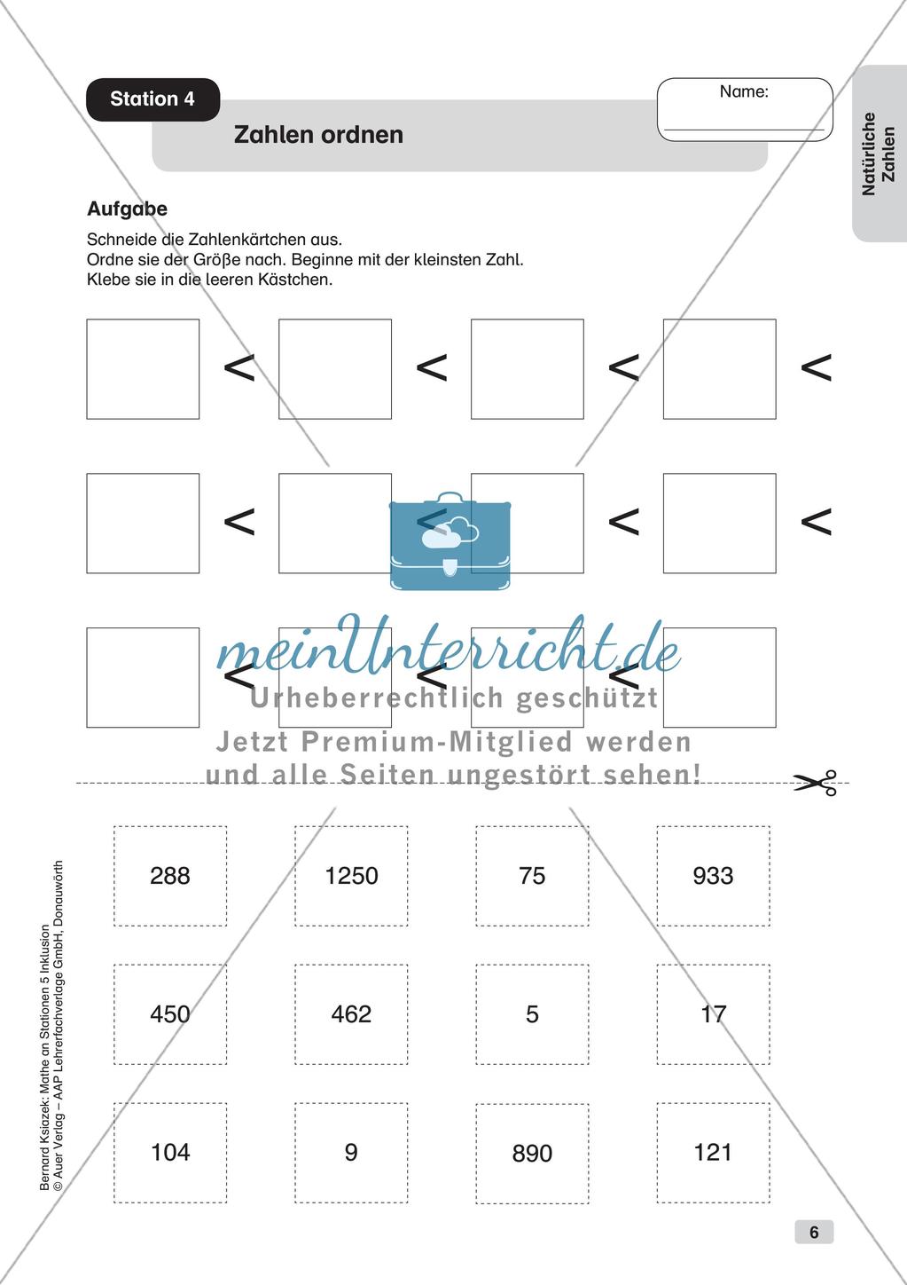 Mathe an Stationen - Inklusion: Natürliche Zahlen Preview 8