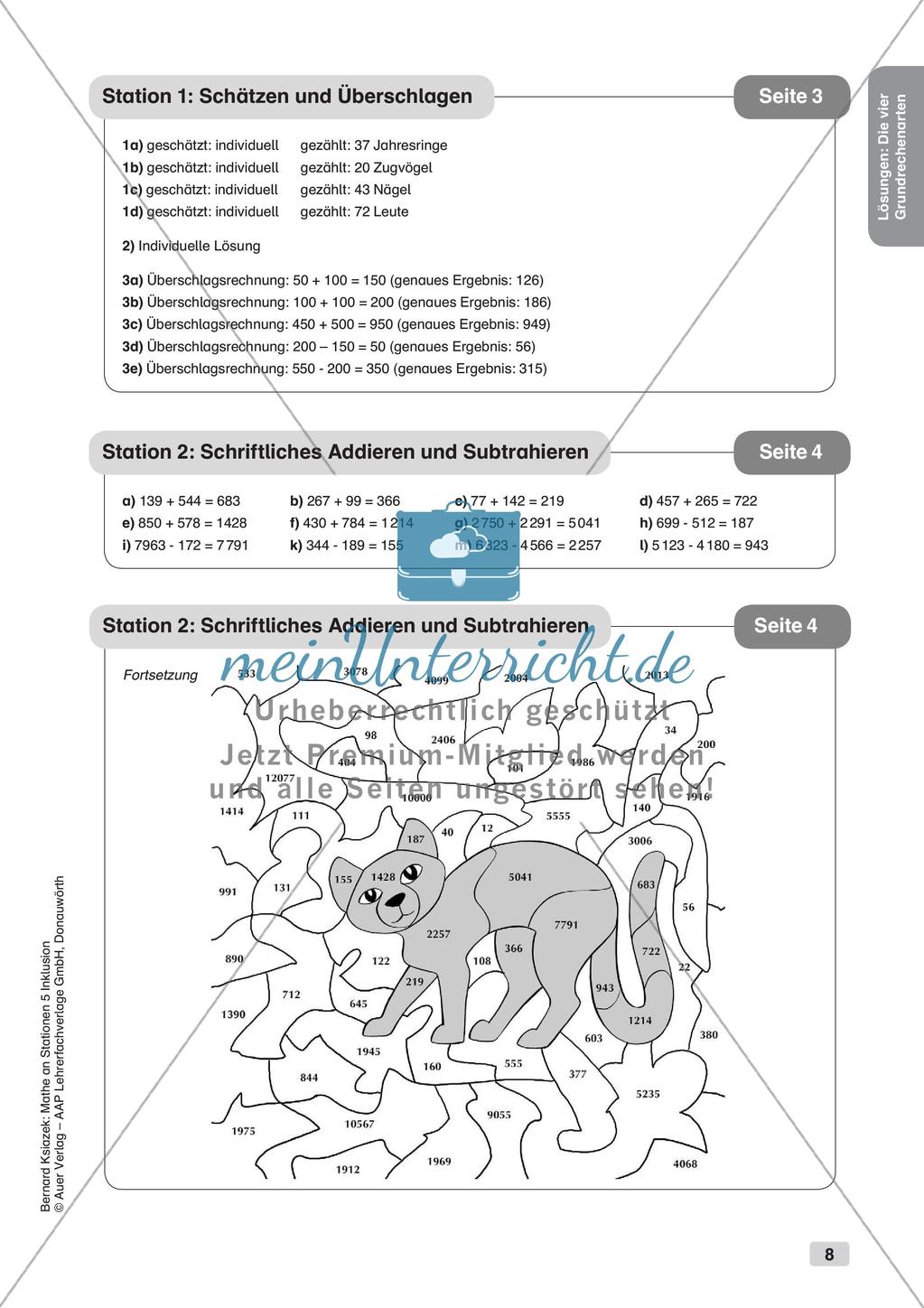 Mathe an Stationen - Inklusion: Die vier Grundrechenarten Preview 10