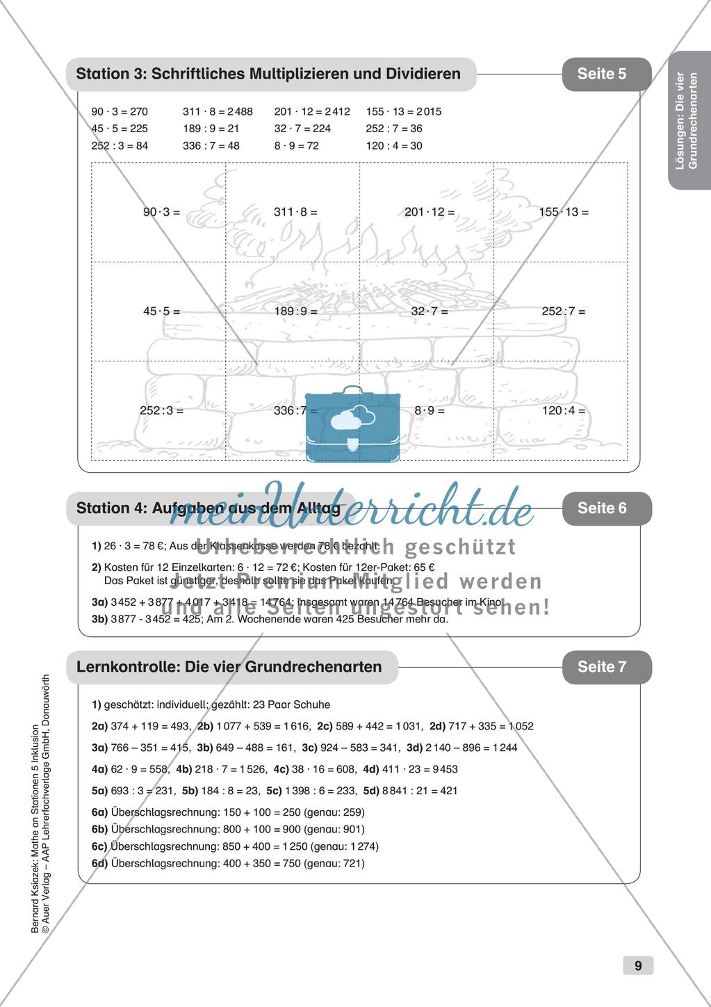Mathe an Stationen - Inklusion: Die vier Grundrechenarten Preview 11
