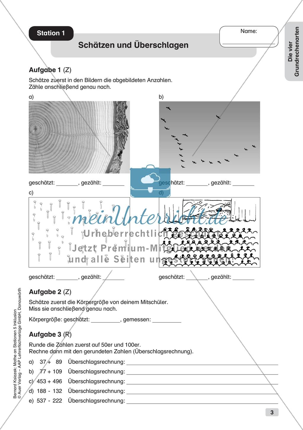Mathe an Stationen - Inklusion: Die vier Grundrechenarten Preview 5