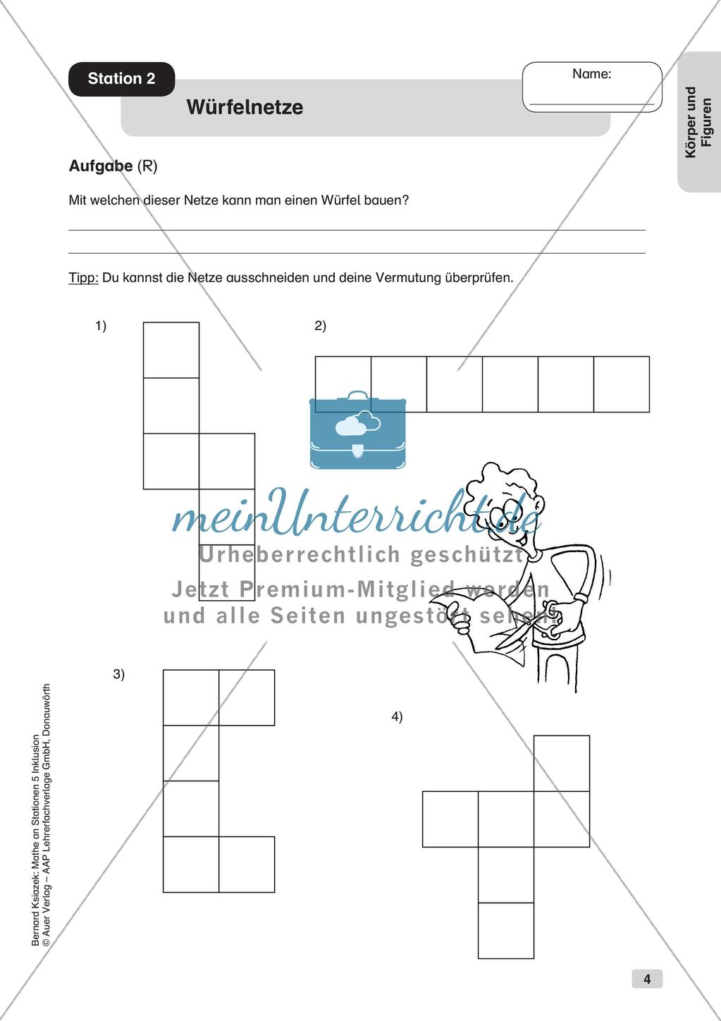 Mathe an Stationen - Inklusion: Körper und Figuren Preview 6