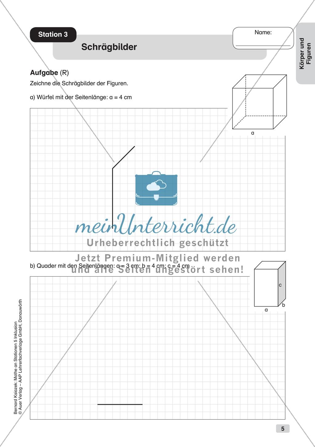 Mathe an Stationen - Inklusion: Körper und Figuren Preview 7