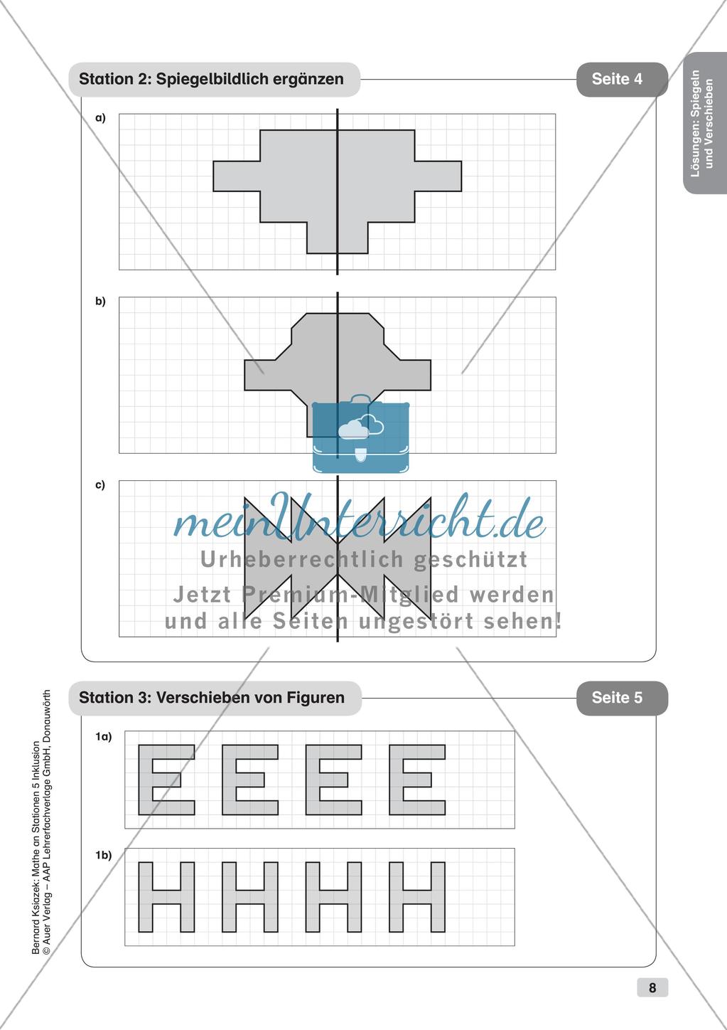 Mathe an Stationen - Inklusion: Spiegeln und Verschieben Preview 10