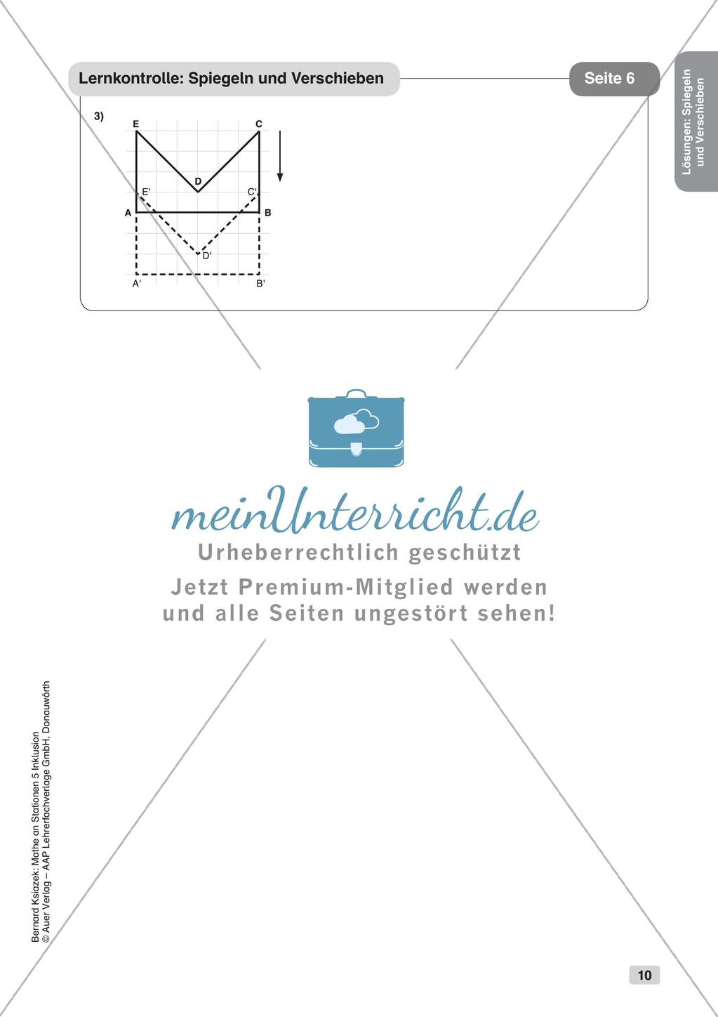 Mathe an Stationen - Inklusion: Spiegeln und Verschieben Preview 12