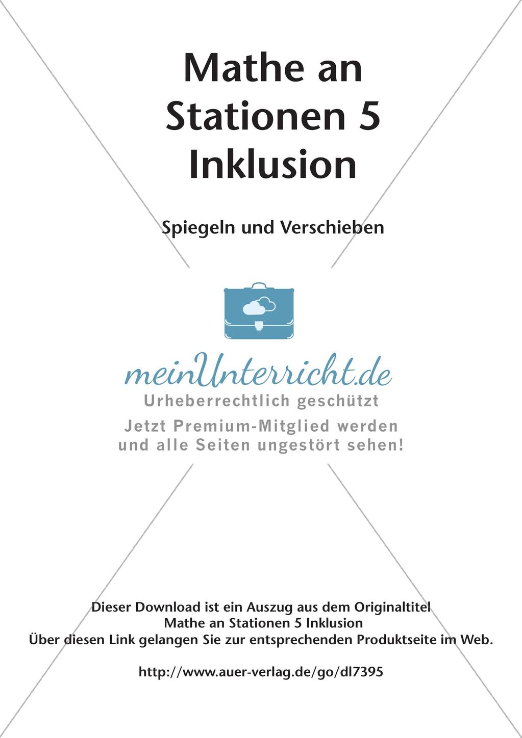 Mathe an Stationen - Inklusion: Spiegeln und Verschieben Preview 2