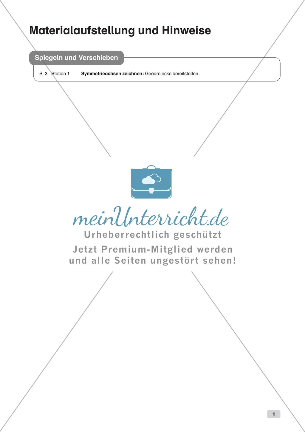 Mathe an Stationen - Inklusion: Spiegeln und Verschieben Preview 3