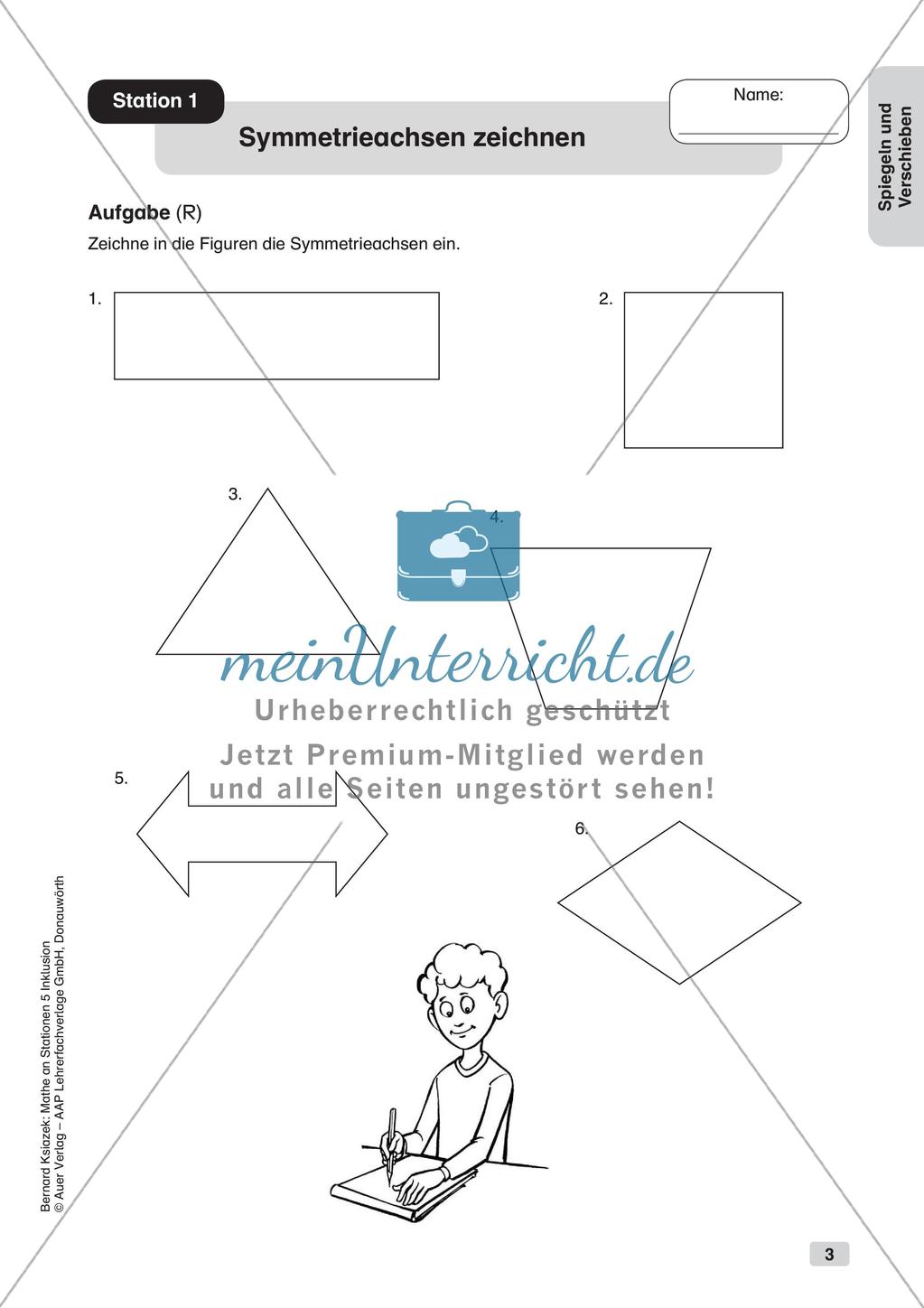 Mathe an Stationen - Inklusion: Spiegeln und Verschieben Preview 5