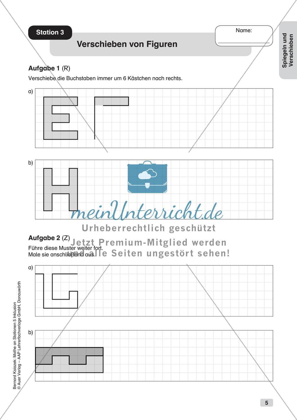 Mathe an Stationen - Inklusion: Spiegeln und Verschieben Preview 7