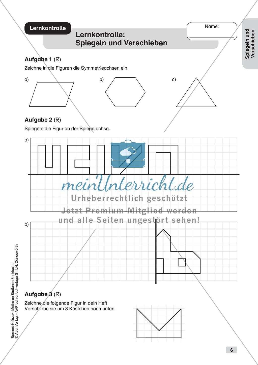 Mathe an Stationen - Inklusion: Spiegeln und Verschieben Preview 8