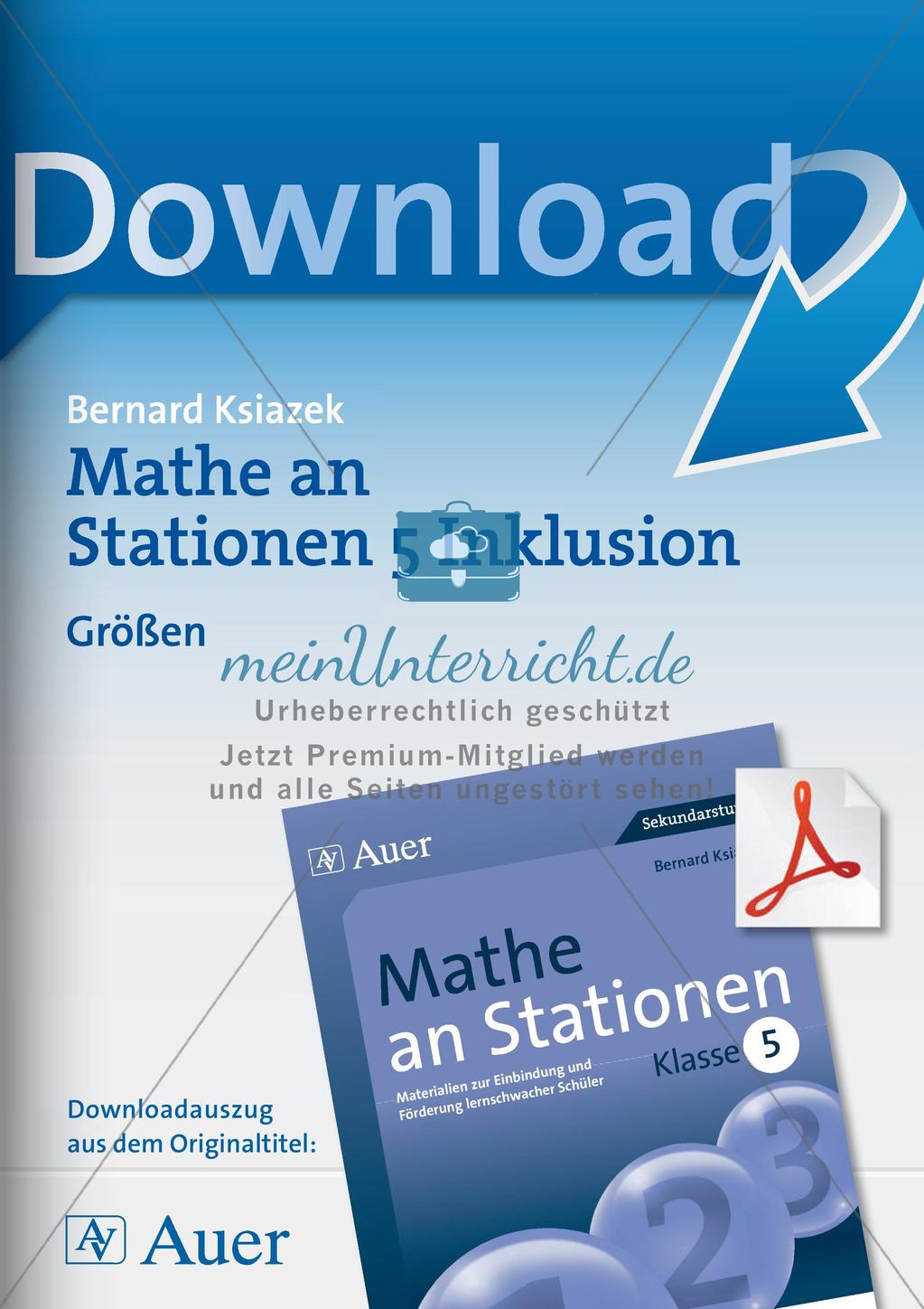 Mathe an Stationen - Inklusion: Größen Preview 1