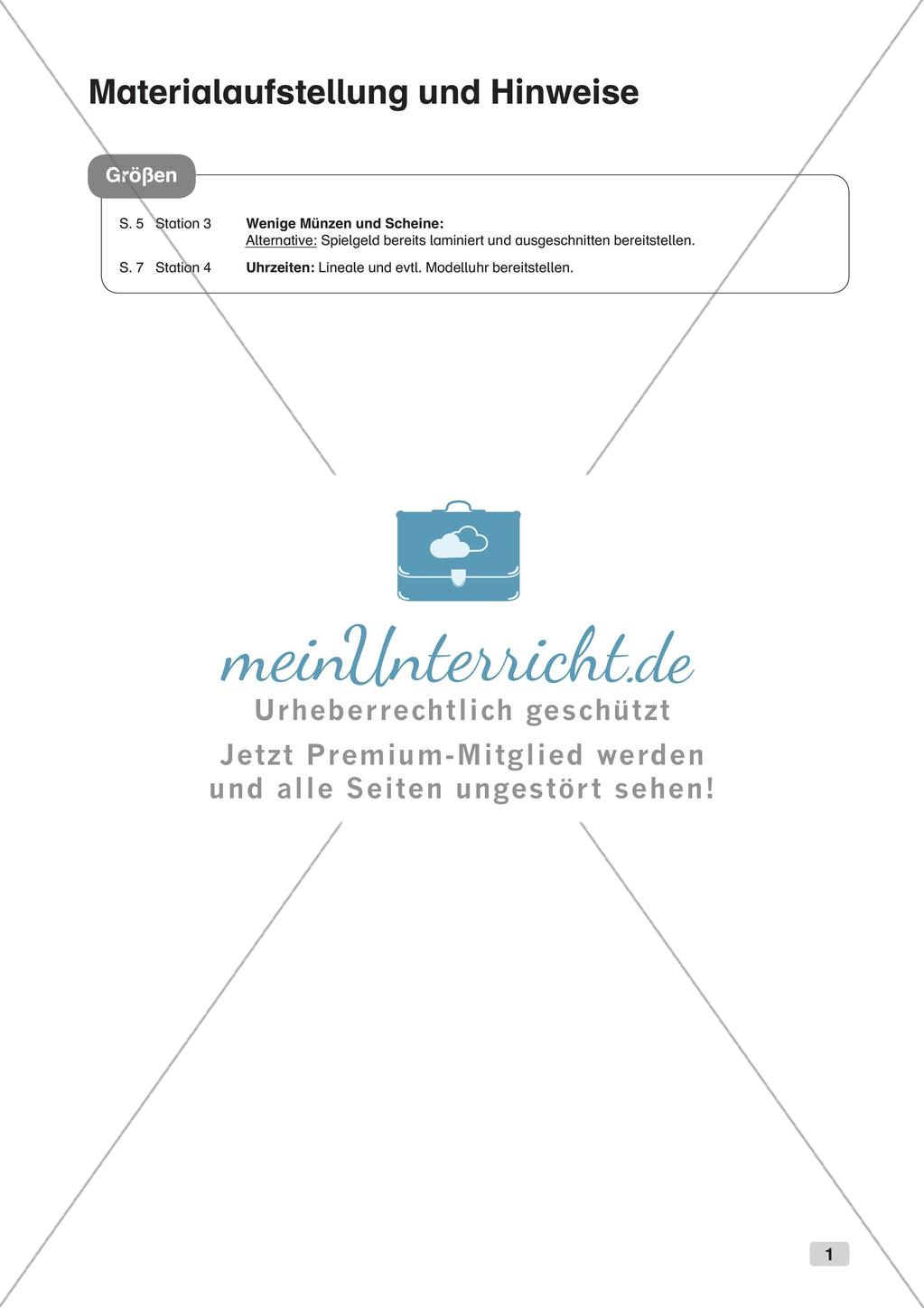 Mathe an Stationen - Inklusion: Größen Preview 3