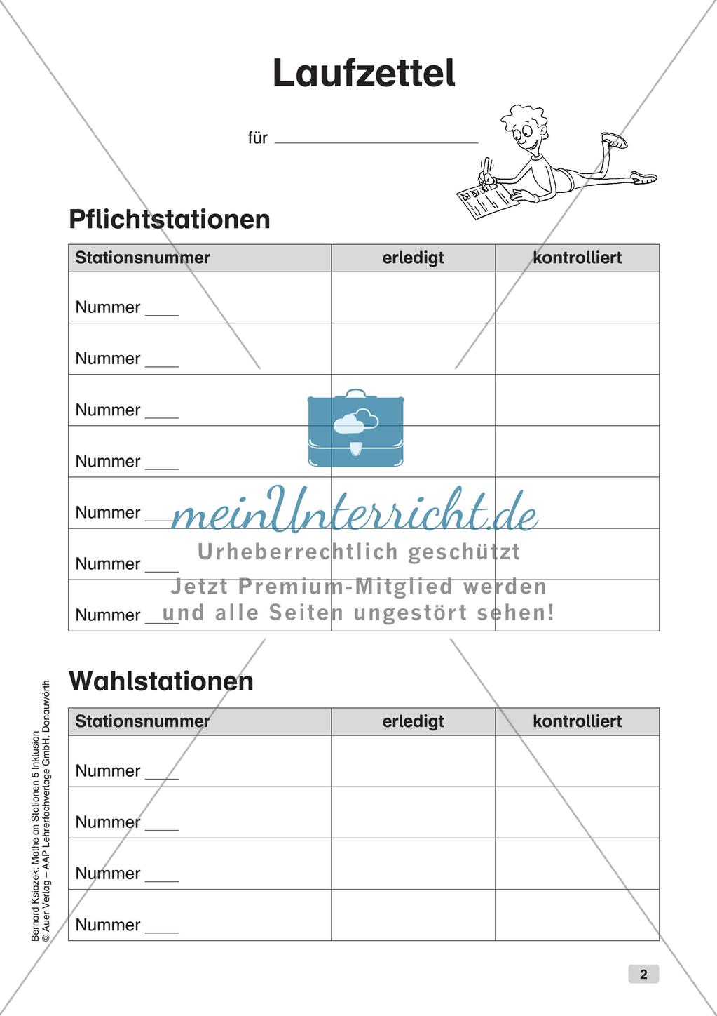 Mathe an Stationen - Inklusion: Größen Preview 4