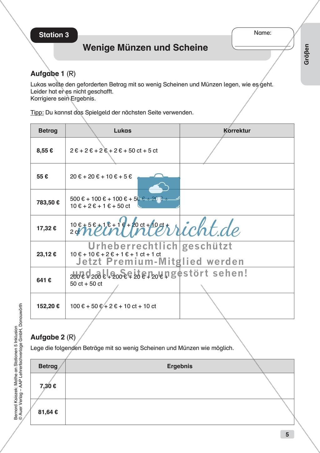Mathe an Stationen - Inklusion: Größen Preview 7