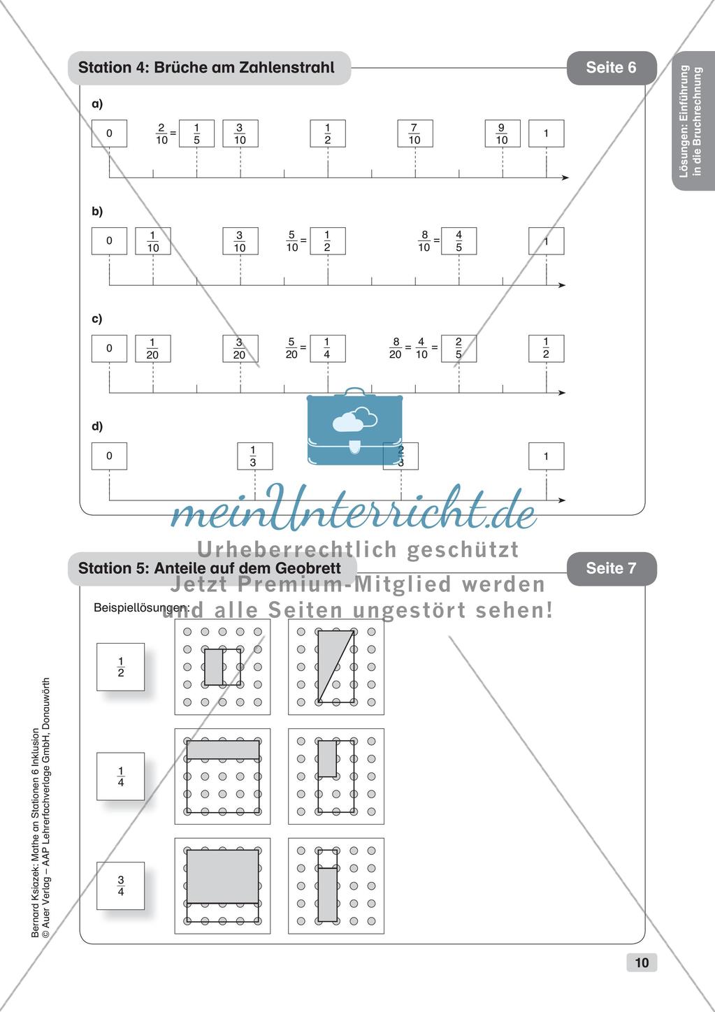 Mathe an Stationen - Inklusion: Einführung in die Bruchrechnung Preview 12