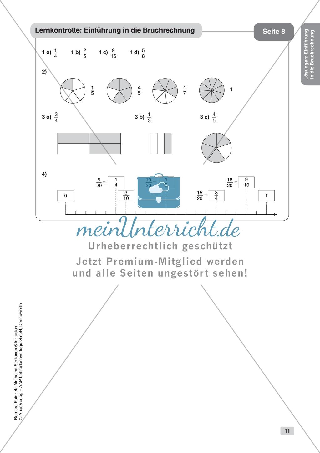 Mathe an Stationen - Inklusion: Einführung in die Bruchrechnung Preview 13