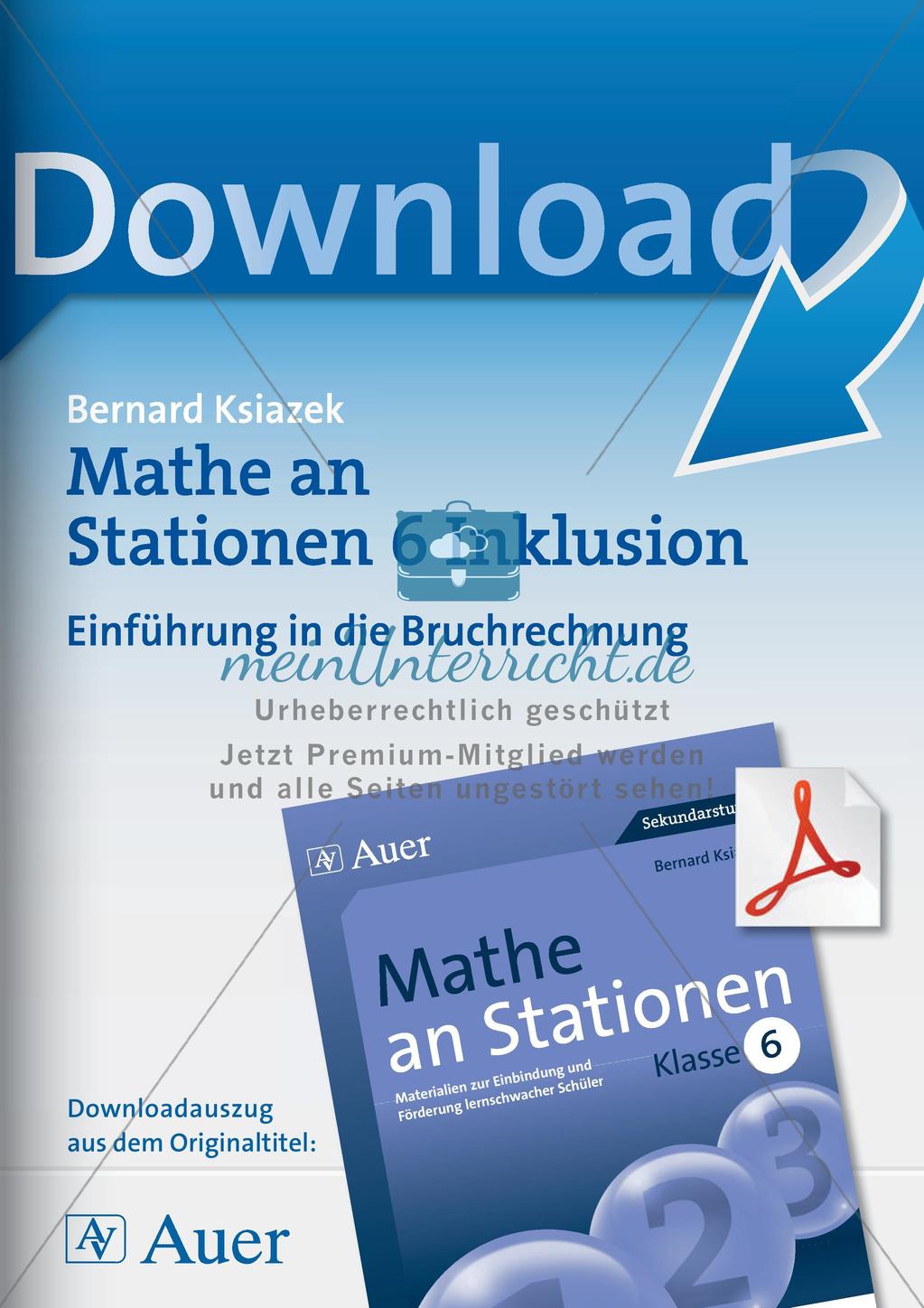 Mathe an Stationen - Inklusion: Einführung in die Bruchrechnung Preview 1