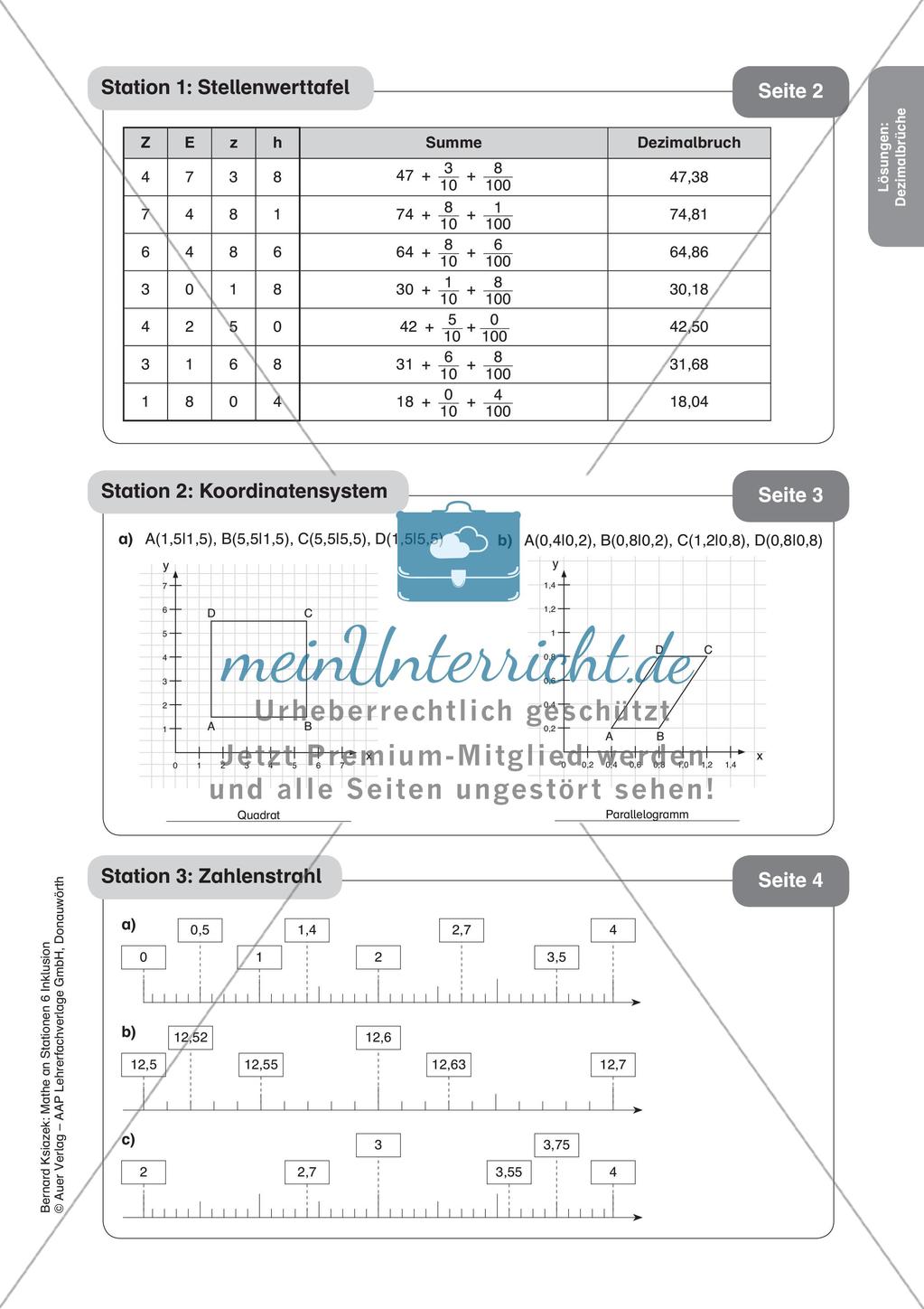 Mathe an Stationen - Inklusion: Dezimalbrüche Preview 10