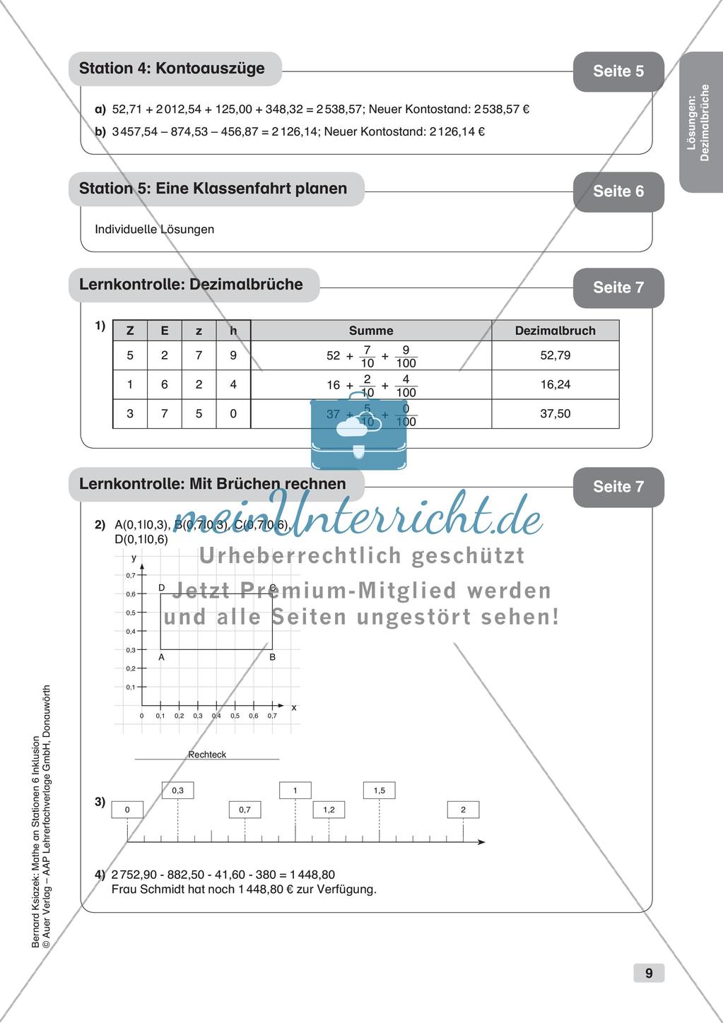 Mathe an Stationen - Inklusion: Dezimalbrüche Preview 11