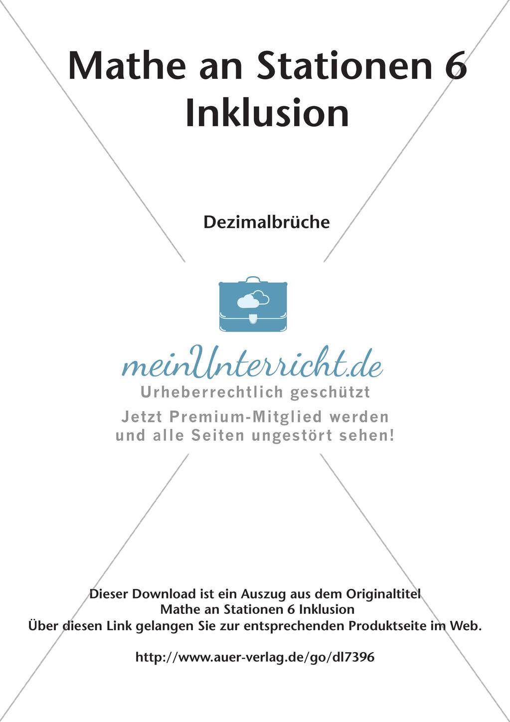 Mathe an Stationen - Inklusion: Dezimalbrüche Preview 2