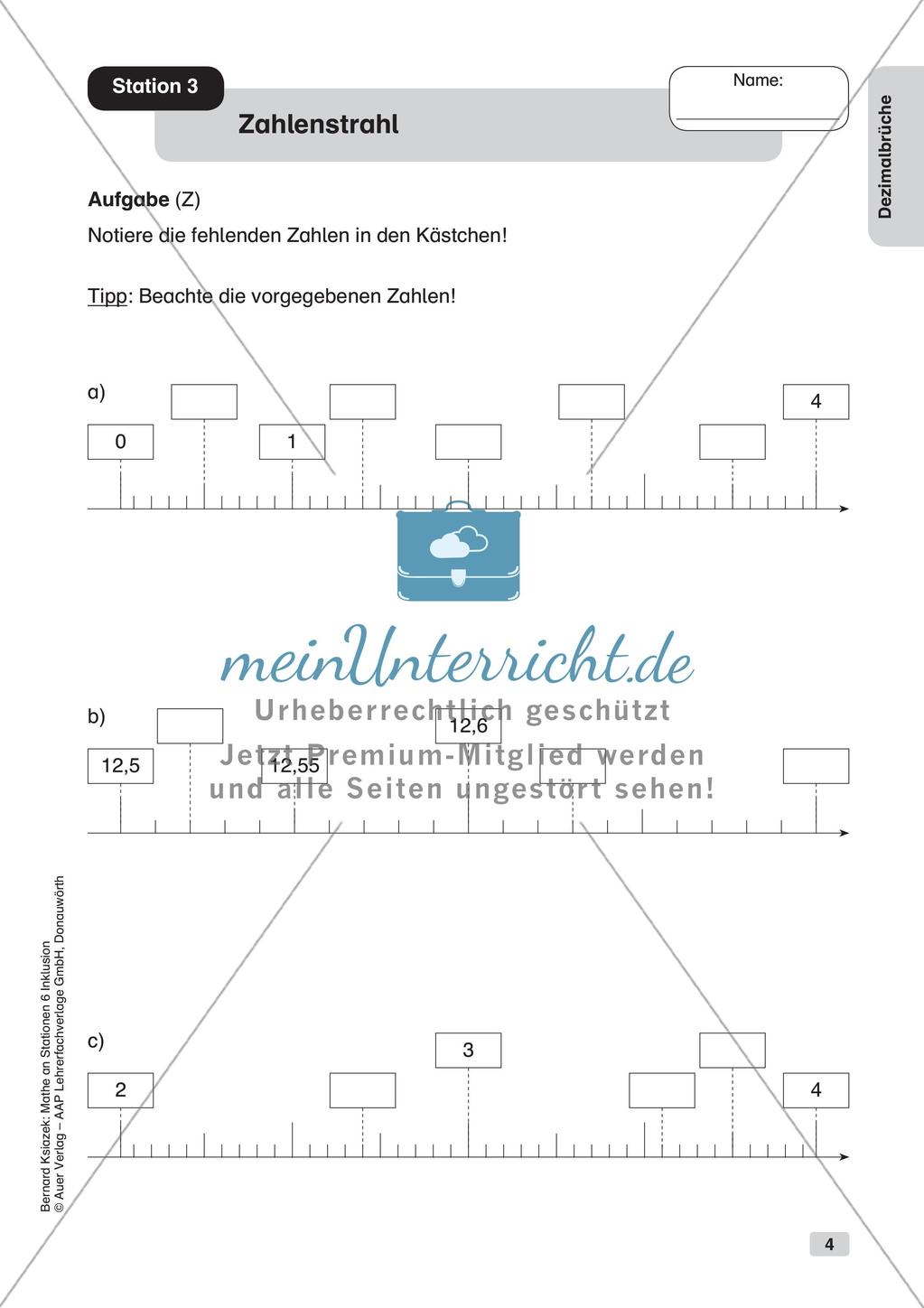 Mathe an Stationen - Inklusion: Dezimalbrüche Preview 6