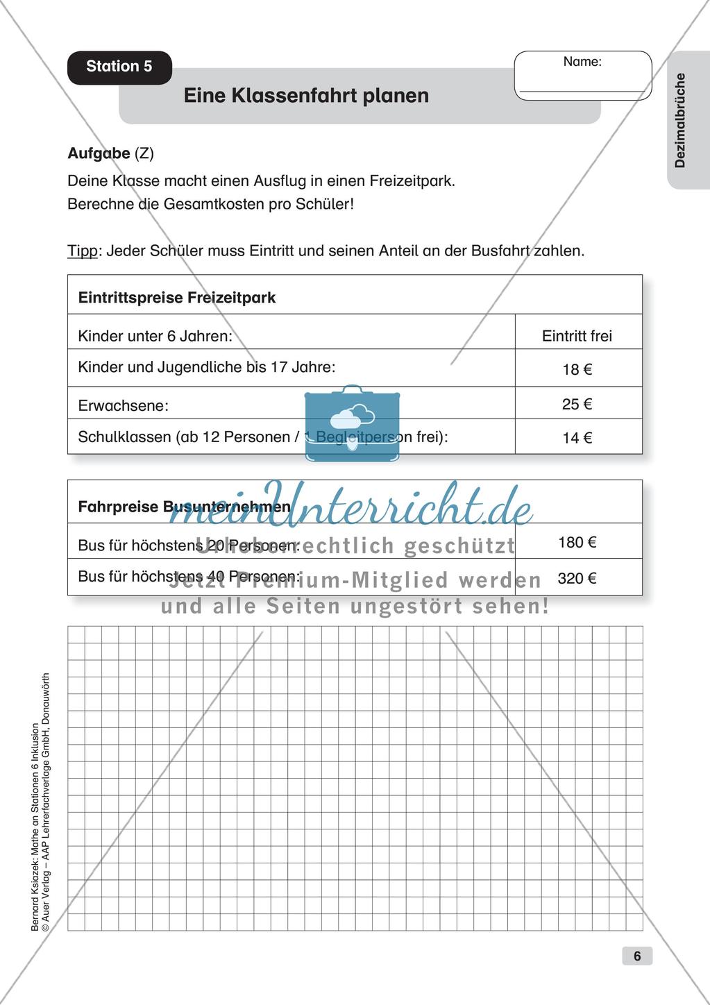 Mathe an Stationen - Inklusion: Dezimalbrüche Preview 8