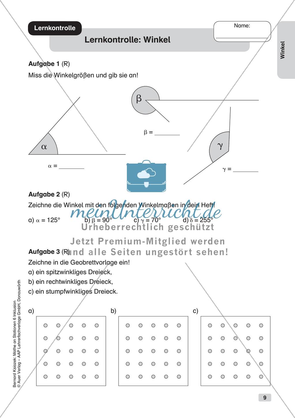 Mathe an Stationen - Inklusion: Winkel Preview 11