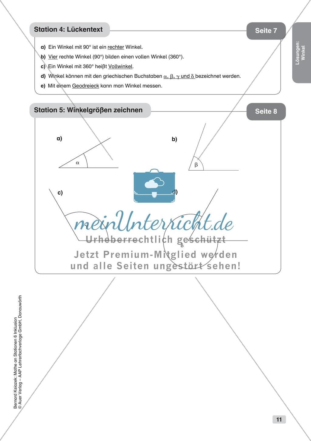 Mathe an Stationen - Inklusion: Winkel Preview 13