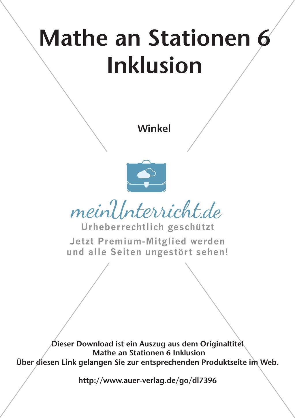 Mathe an Stationen - Inklusion: Winkel Preview 2