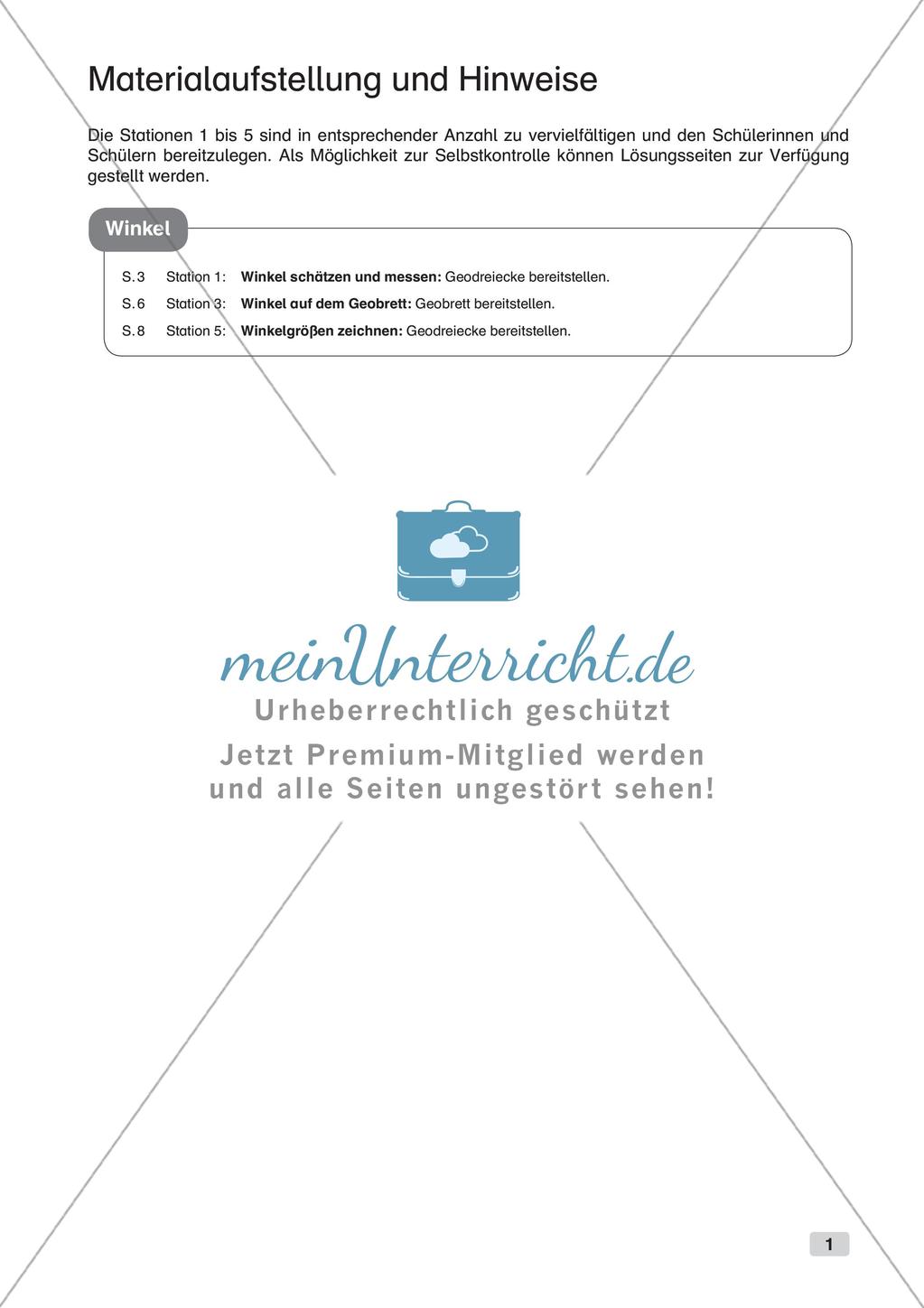 Mathe an Stationen - Inklusion: Winkel Preview 3