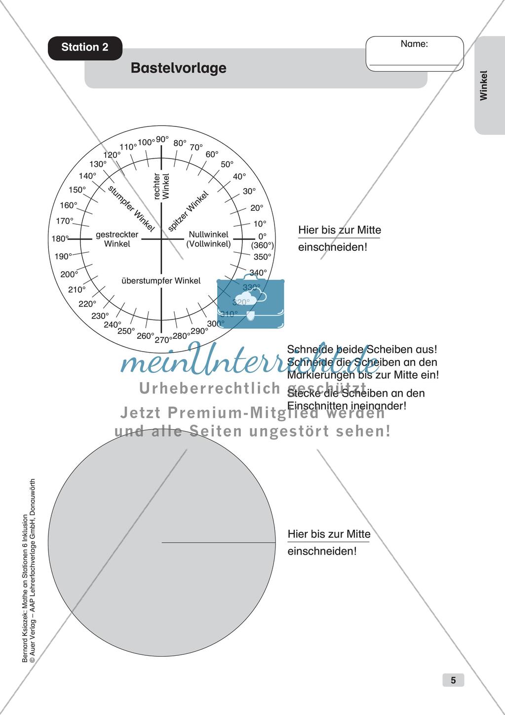 Mathe an Stationen - Inklusion: Winkel Preview 7