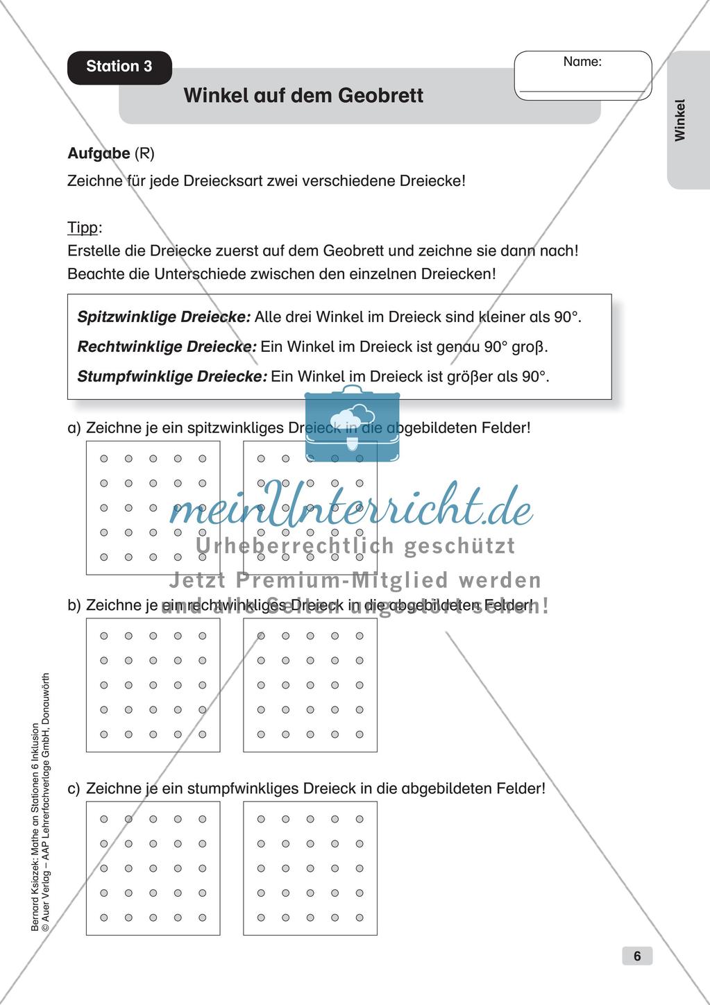 Mathe an Stationen - Inklusion: Winkel Preview 8