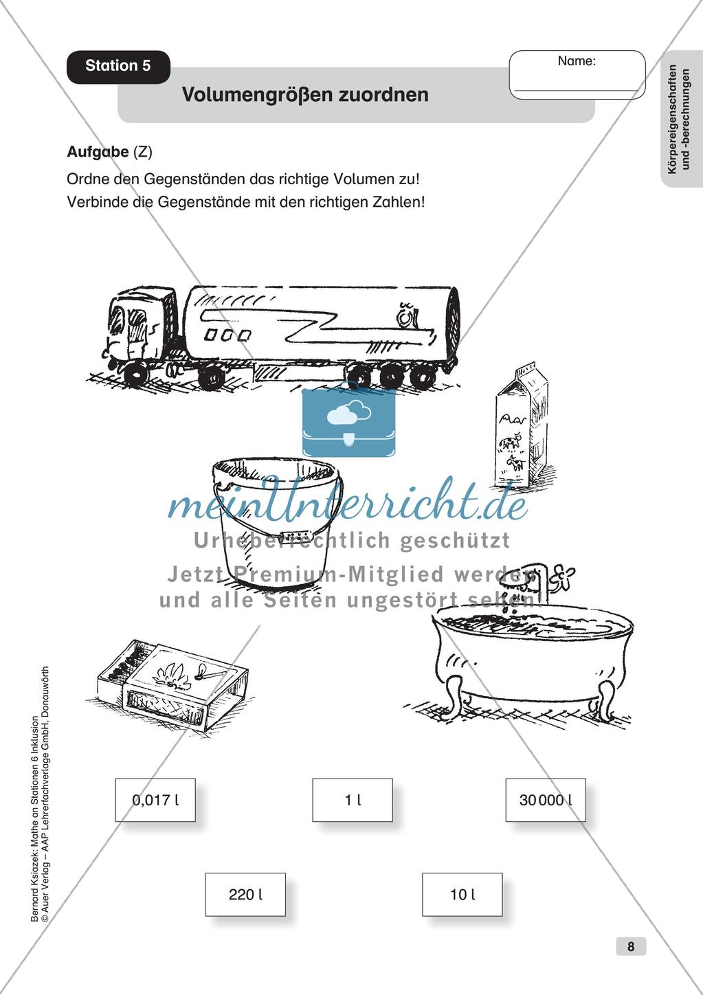 Mathe an Stationen - Inklusion: Körpereigenschaften und Körperberechnungen Preview 10